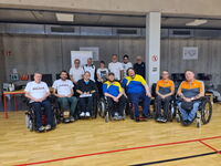 Gruppenfoto der Sportlerinnen und Sportler bei der 1. Baden-Württembergischen Para Boccia Meisterschaft